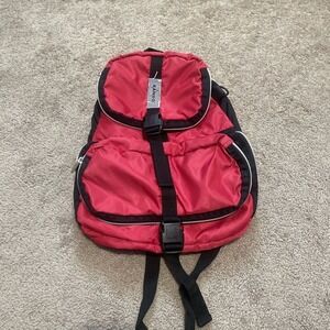KANGOL Red w/Black Trim Multi-Pocket Backpack‎ - 14 1/2" Tall